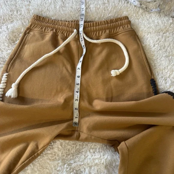 JW Anderson Wide Leg Contrast Stitch Track Pant French Terry in tobacco Sz Small - Picture 8 of 16
